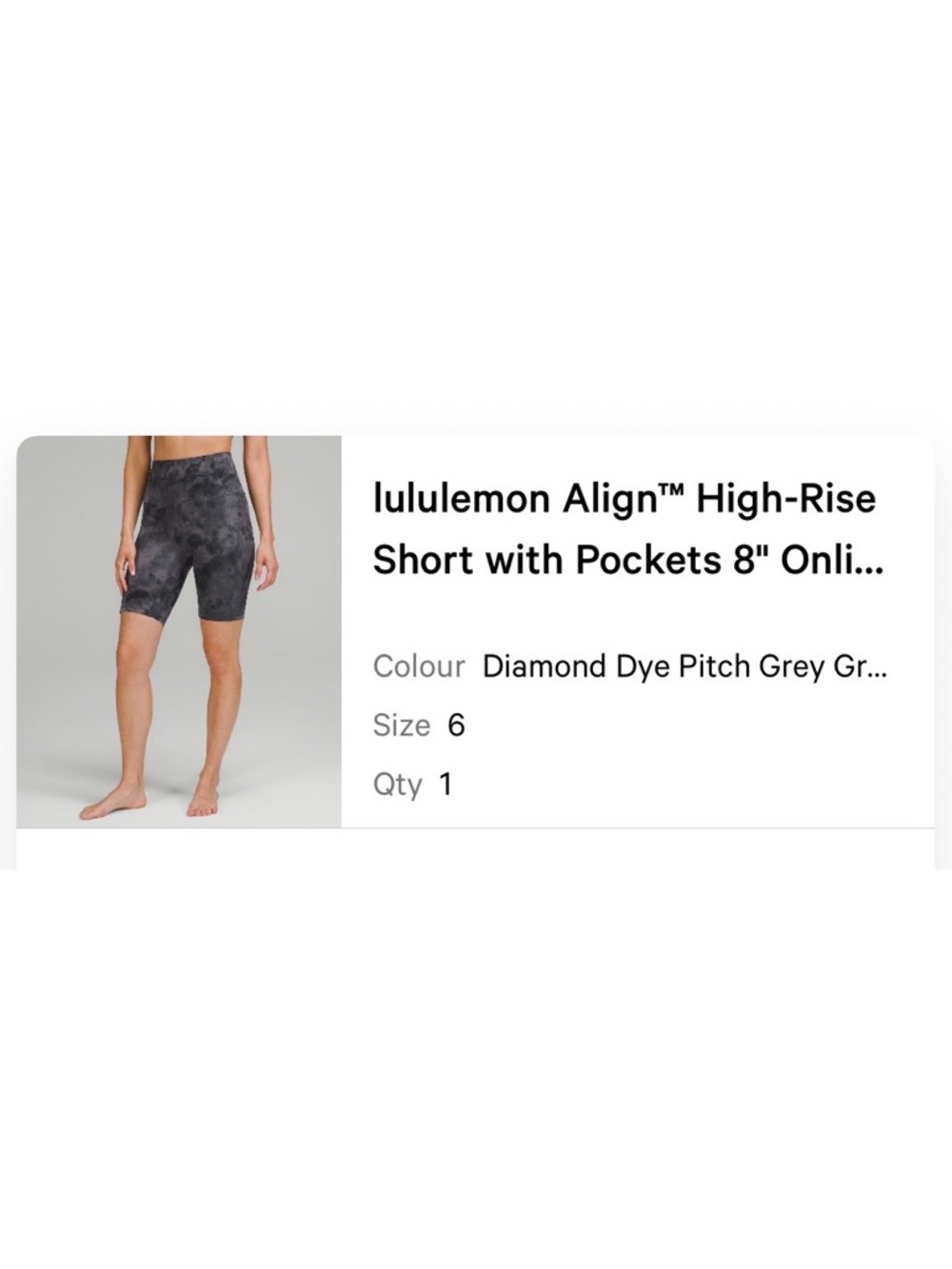 lululemon Align High-Rise Bike Shorts in Pitch Grey Diamond Dye